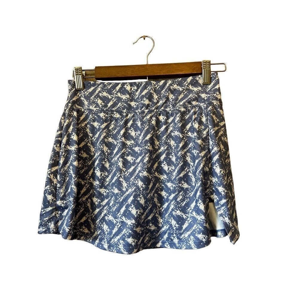 Bocce Court XS Blue White Print Athletic Tennis Golf‎ Skort
